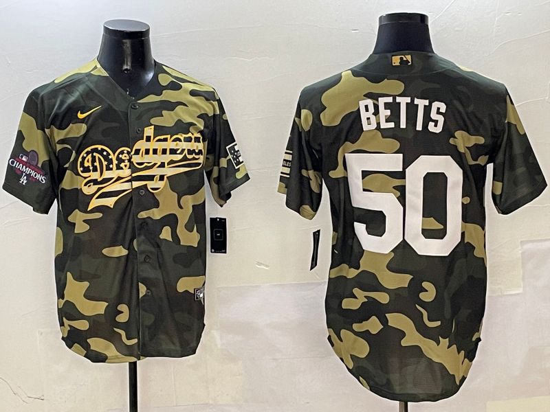 Men Los Angeles Dodgers 50 Betts Camo Joint Name 2025 Nike MLB Jersey style 2